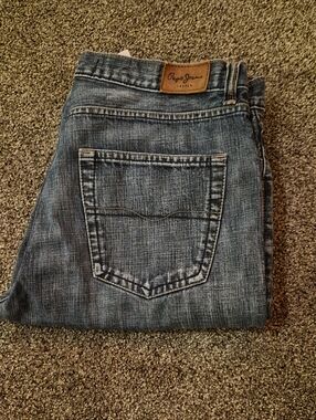 Men's Pepe Jeans Washed Blue Straight Jeans  >>>2 4 1 Sale!!<<<